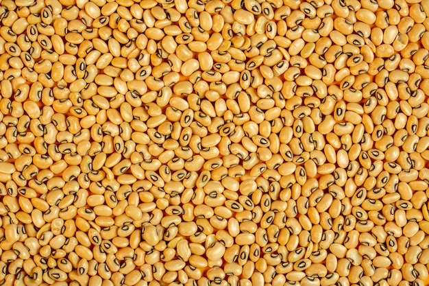 Background of black eyed beans top view