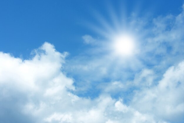 Background of blue sky with white clouds