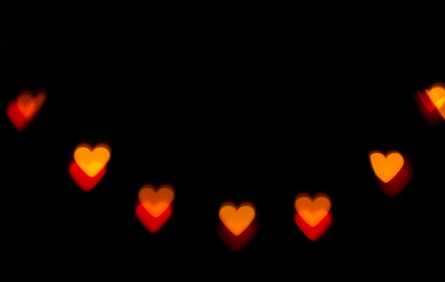 Background bokeh red hearts