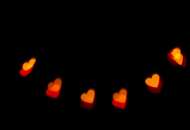 Background bokeh red hearts