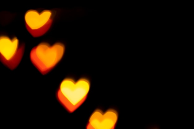 Background bokeh red hearts