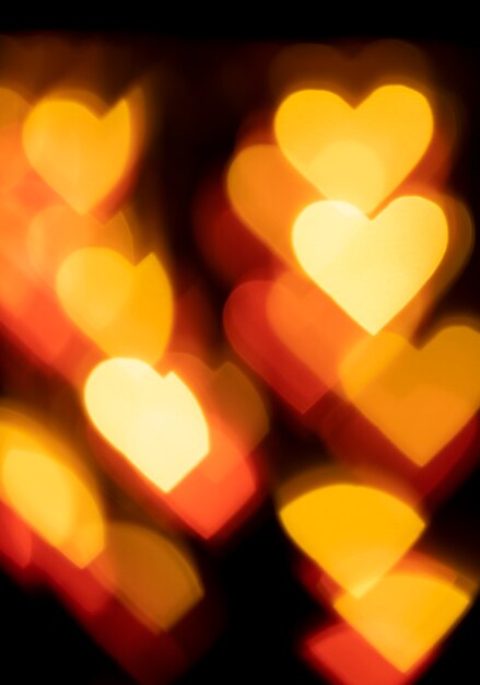 Background bokeh red hearts