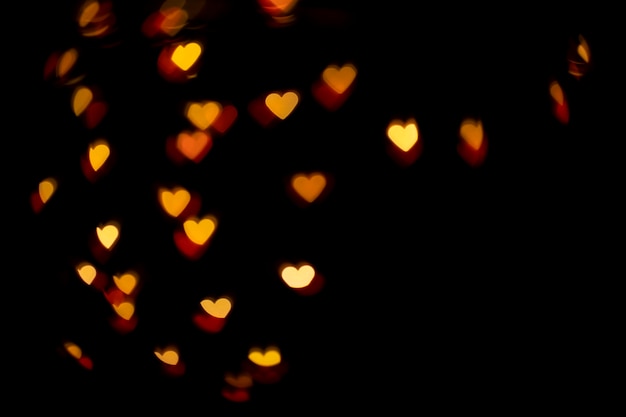 Background bokeh red hearts