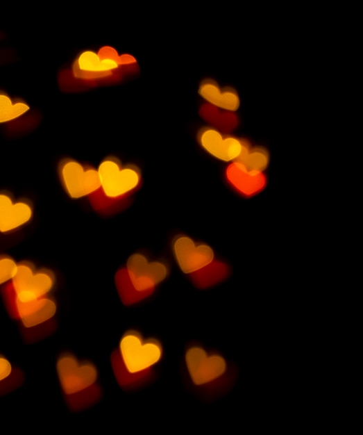 Background bokeh red hearts