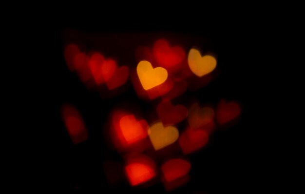 Background bokeh red hearts