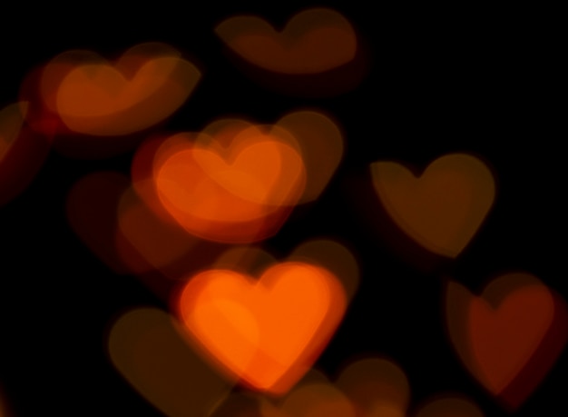 Background bokeh red hearts