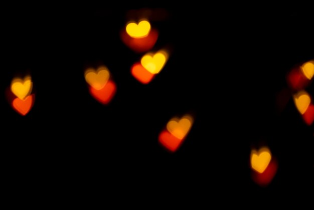 Background bokeh red hearts