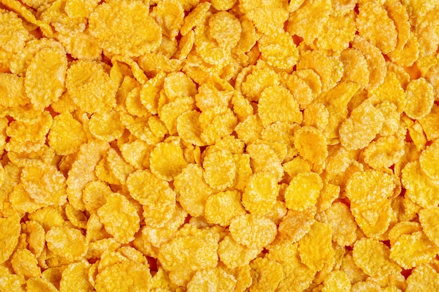 Background of corn flakes top view