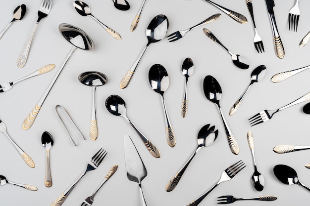 Background of cutlery set of cutlery on white background