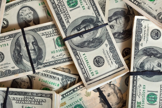 Free Photo background of dollars banknotes