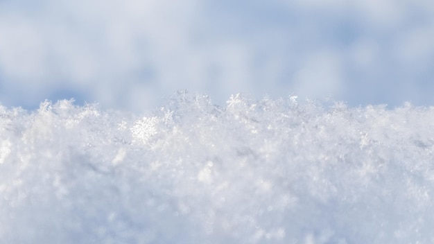 Background of fresh snow. natural winter background. snow texture in blue tone