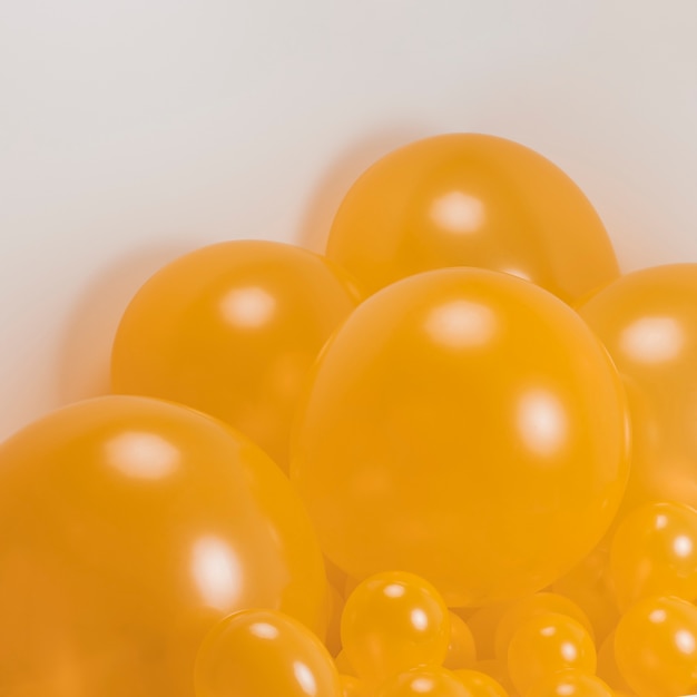 Background of many yellow balloons