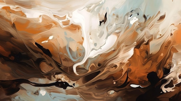無料写真 白と茶色の抽象的な水墨画の背景