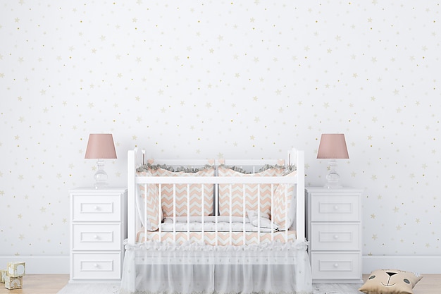 Фон детской комнаты walpaper золотая звезда на белом фоне