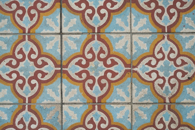 Free Photo background of old tiles