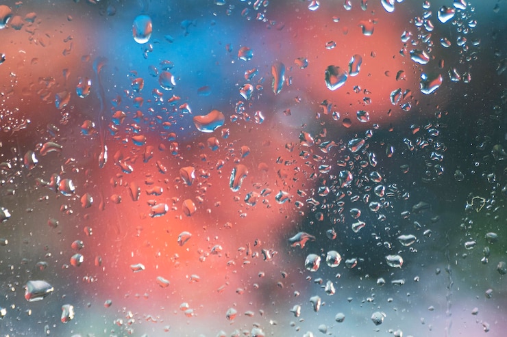 Free Photo background rain drops close up