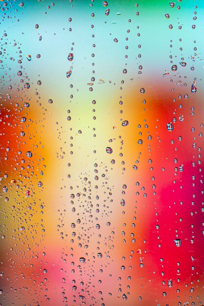 Background rain drops close up