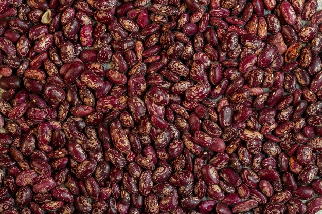 Background of red speckled kidney beans top view