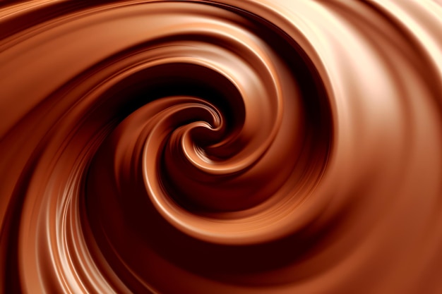 Background of texture of liquid milk chocolate in a swirl