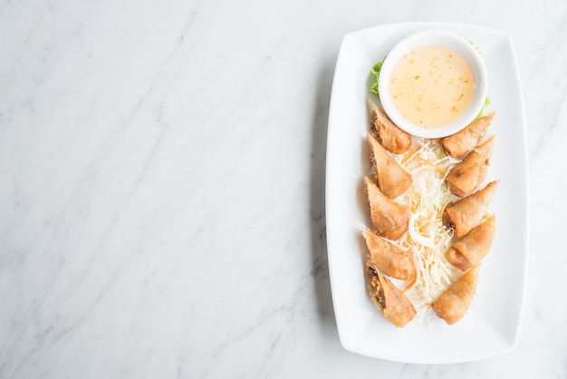 background traditional appetizer food rolls