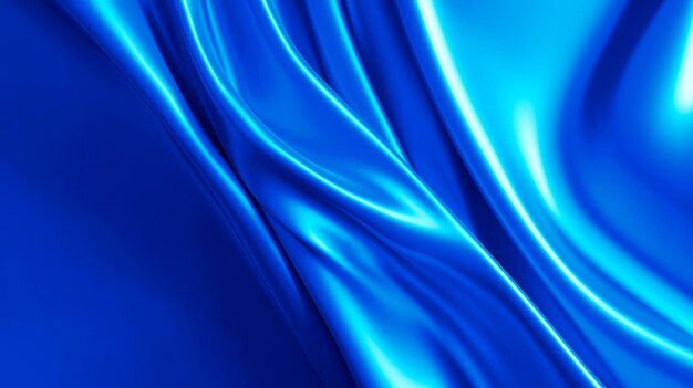 Background of an wavy blue satin texture