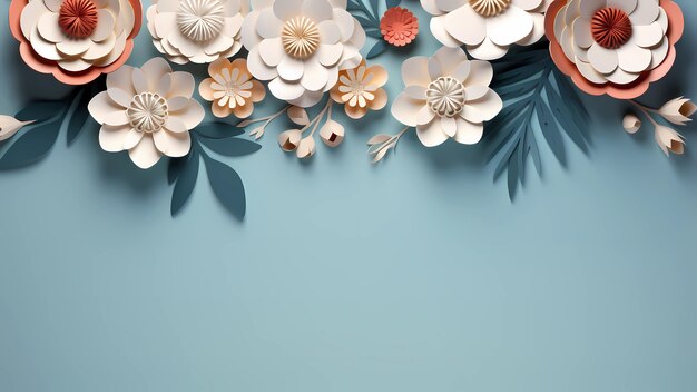 Background with 3d blooming rose flowers