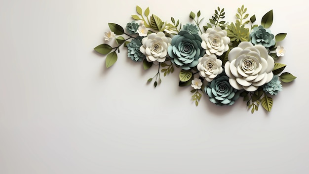 Free photo background with 3d blooming rose flowers