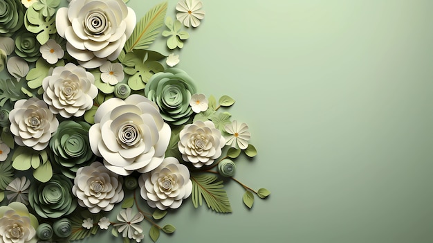 Free photo background with 3d blooming rose flowers