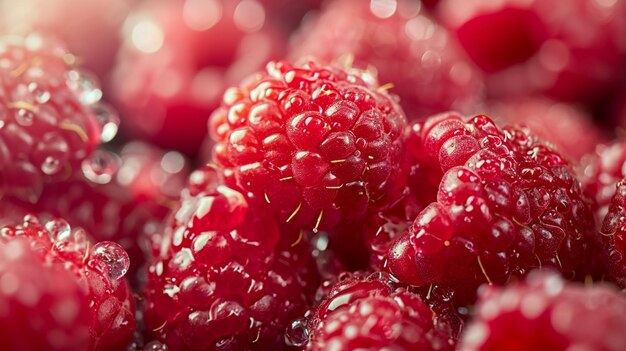 A background with delicious raspberries