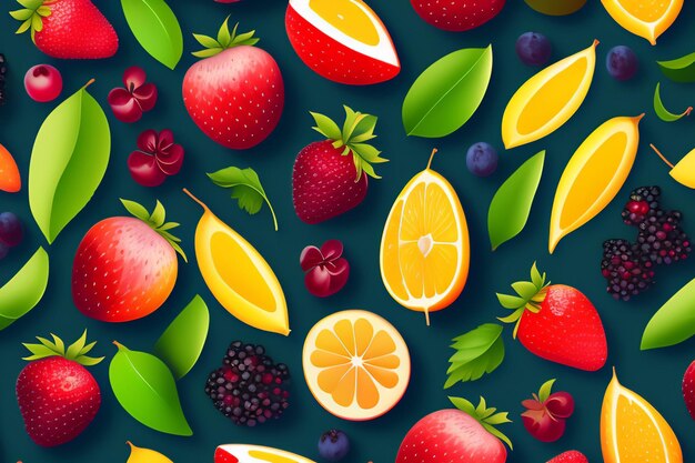 Free photo a background with fruits and berries on it