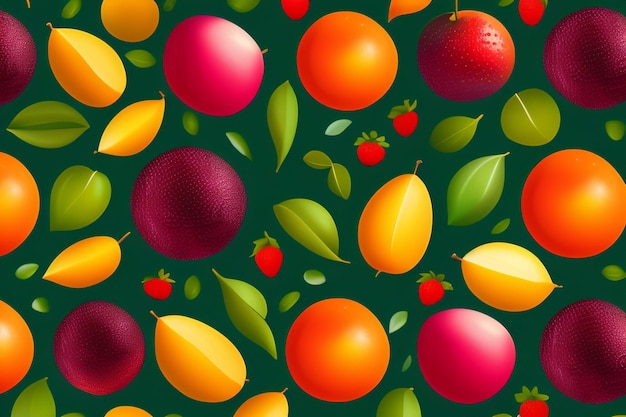 Free photo a background with fruits and berries on it