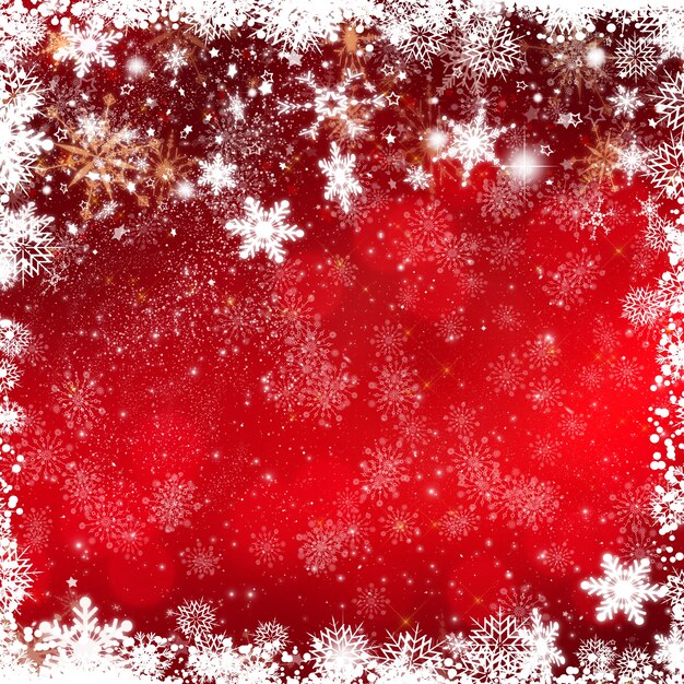Background with lights and snowflakes