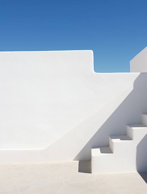 シンプルな地中海風景と白い壁の背景