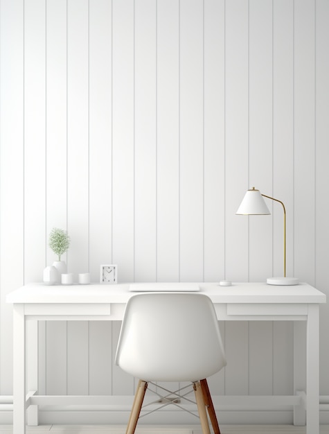 Free photo background with simple white walls and furniture