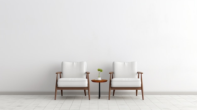 Free photo background with simple white walls and furniture