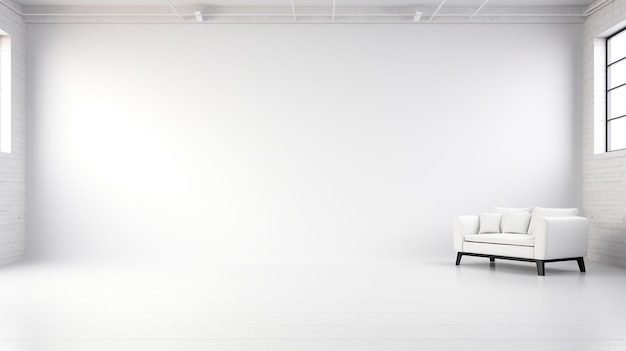 Free photo background with simple white walls and furniture