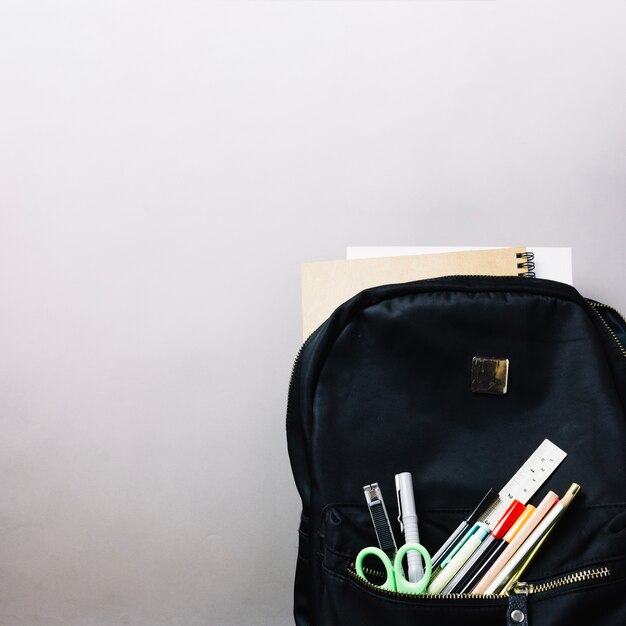 Backpack with school supplies