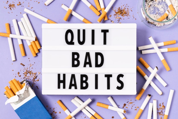 Free photo bad habit concept with cigarettes pack