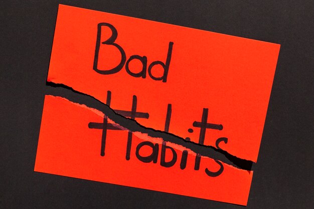 Bad habit note with message