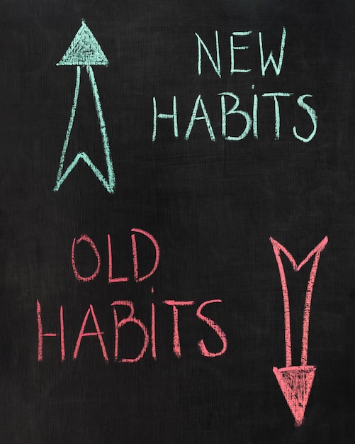 Free photo bad habits versus new habits