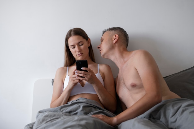 Bad sex concept with upset couple