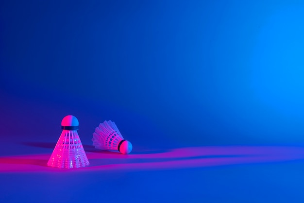 Badminton concept with dramatic lighting