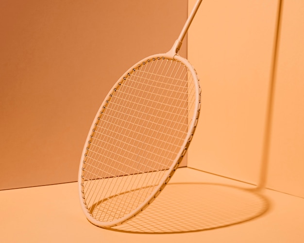 Badminton racket minimal still life