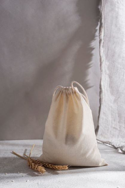 bag with rice and grains arrangement