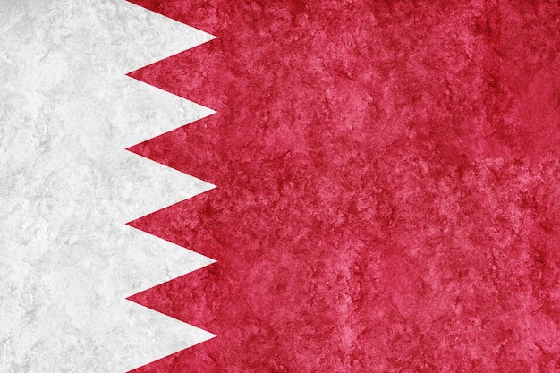 Free photo bahrain metallic flag, textured flag, grunge flag