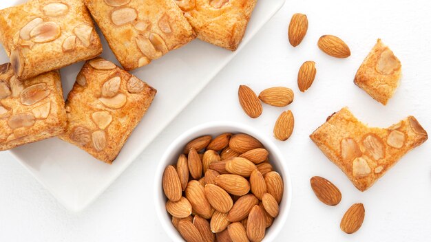 Baked biscuits with almonds