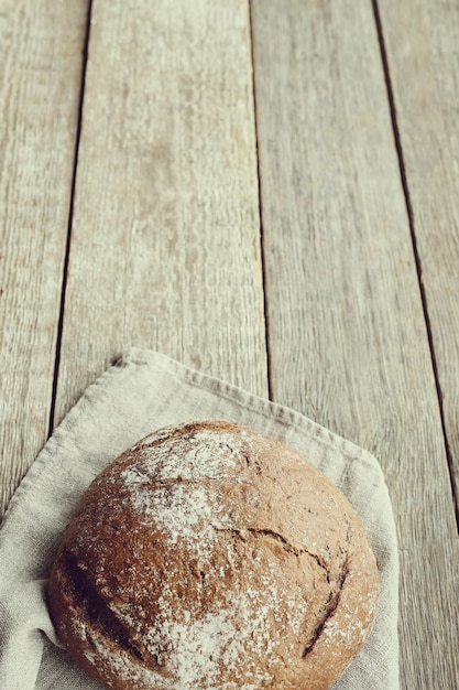 Baked bread in a table