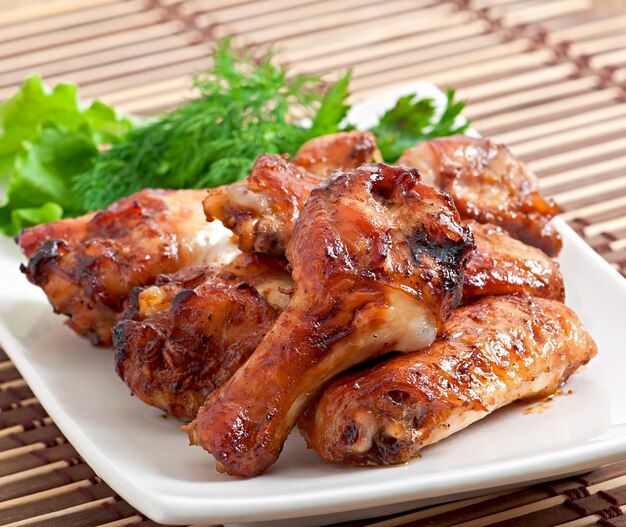 Baked chicken wings in the Asian style