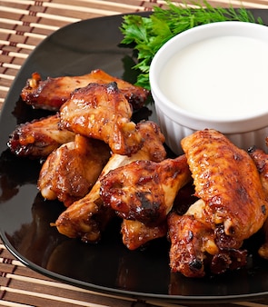 Baked chicken wings in the asian style