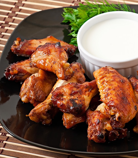 Baked chicken wings in the Asian style